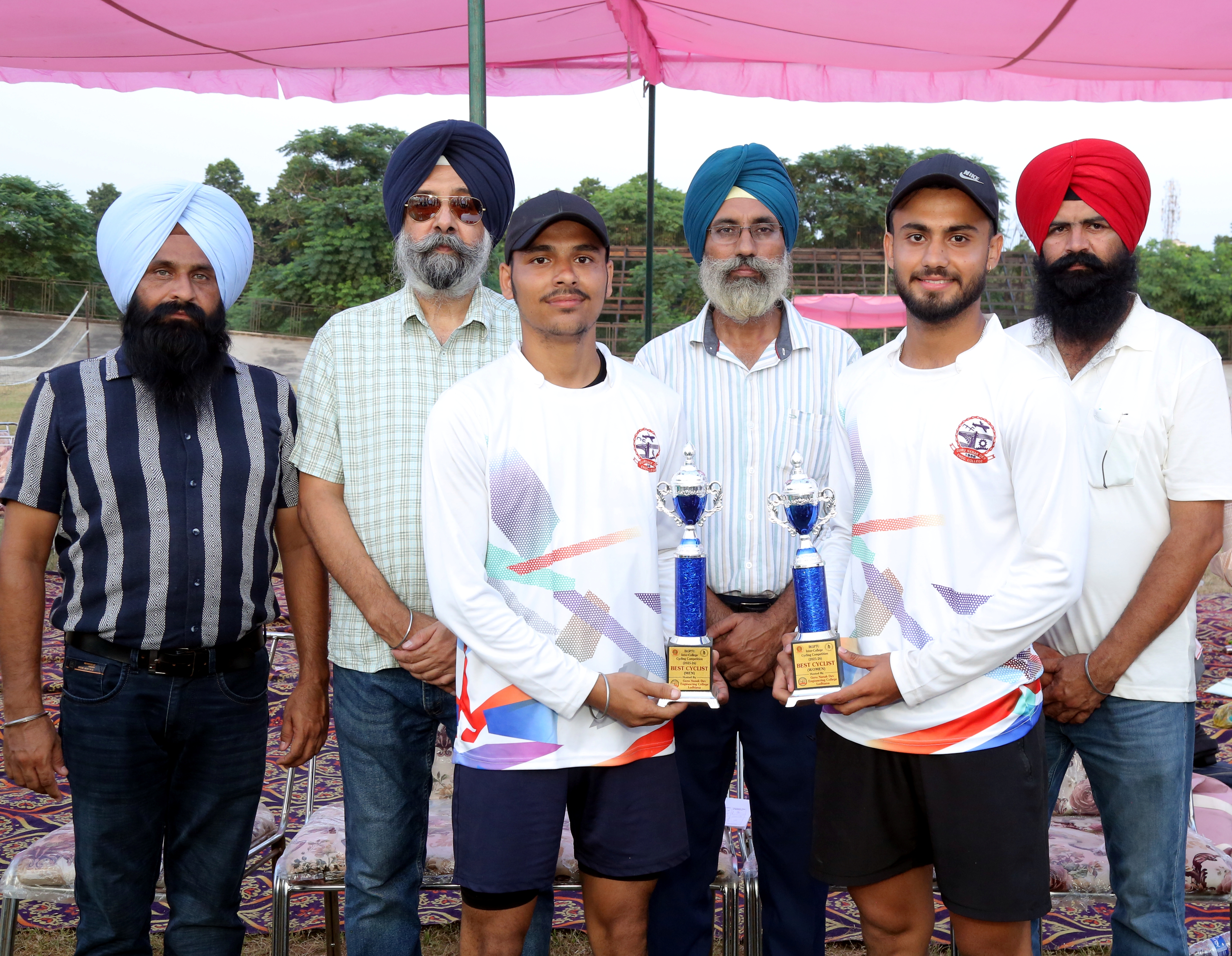 PTU Best Cyclist Atanshul Parmar and Pawan Singh Bisht